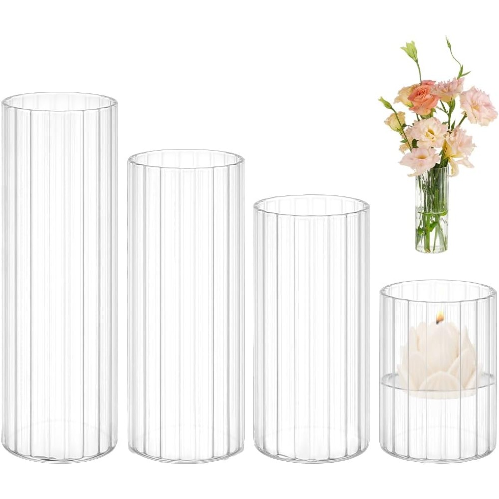 Candle Containers - Vasos de cilindro de vidro de