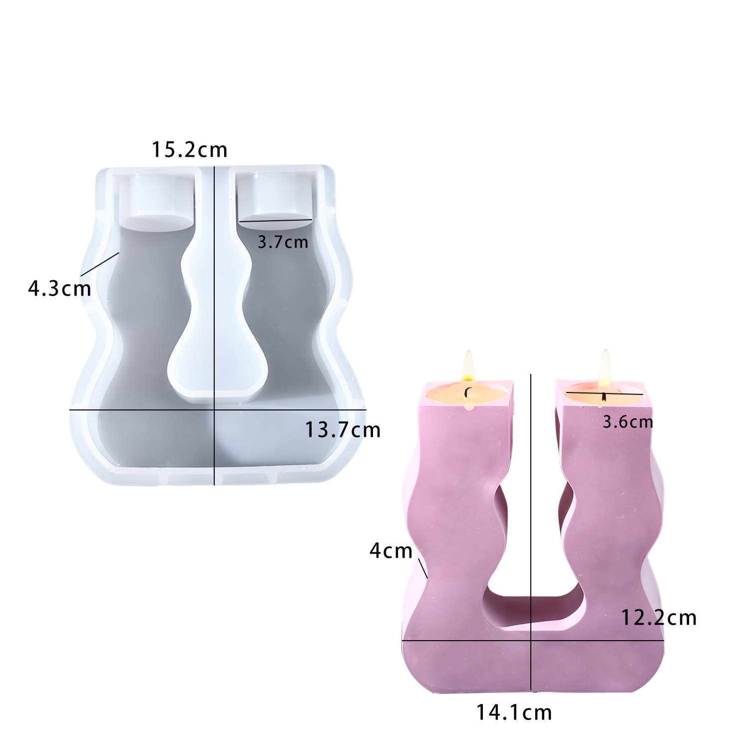 Candle Molds - Molde de silicone em forma de