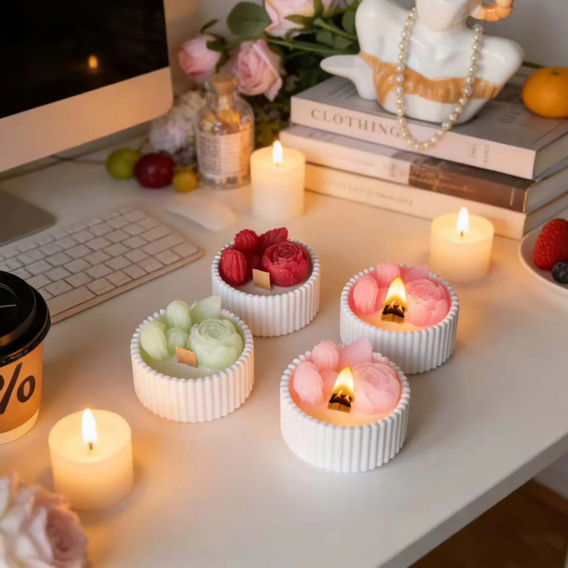 2 peças de vela perfumada em f - Paraffin Wax avaliação e preço